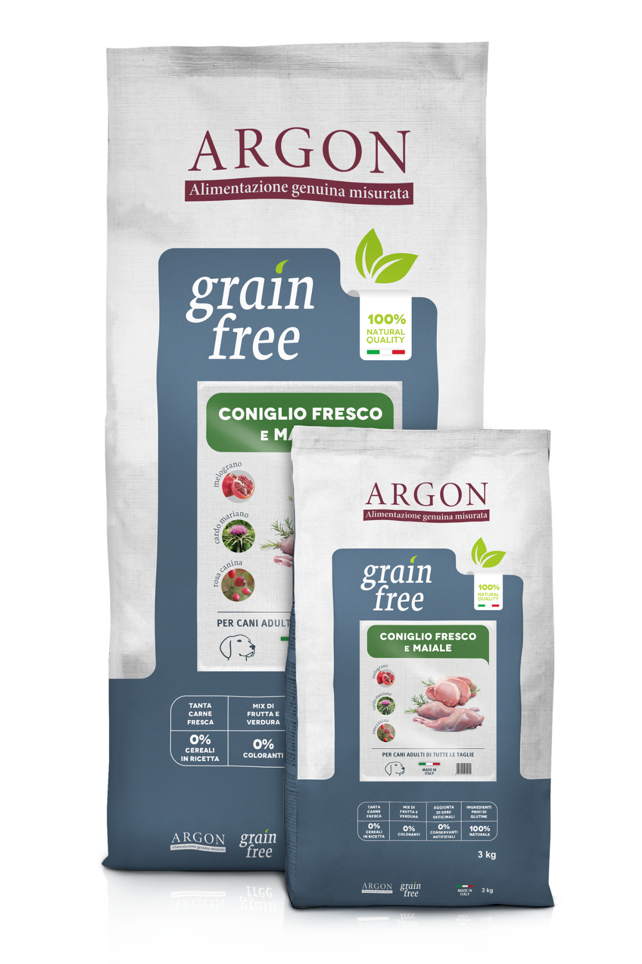 Argon coniglio e suino 12 kg grain free Per cani Adulti di taglia medio-grande