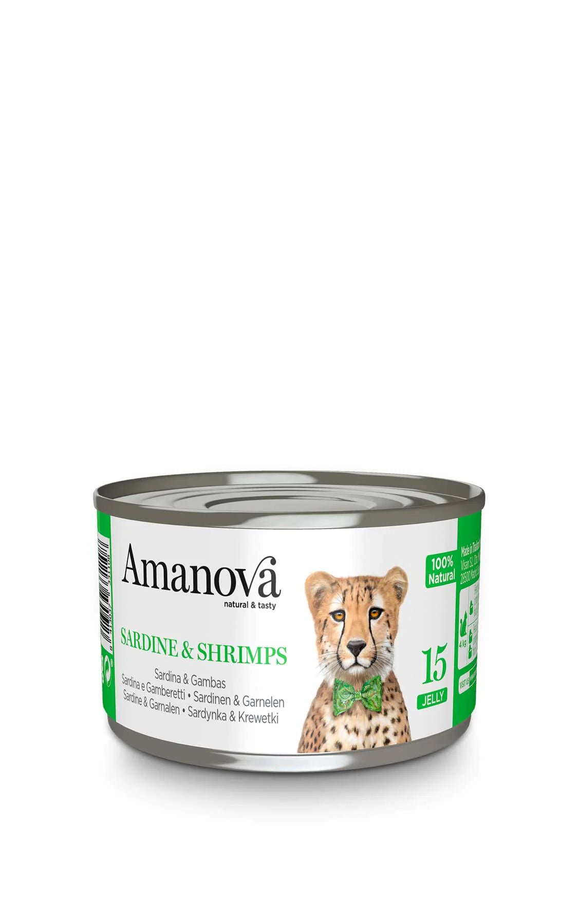 Amanova cat 15 In gelatina Sardine & gamberetti 70g