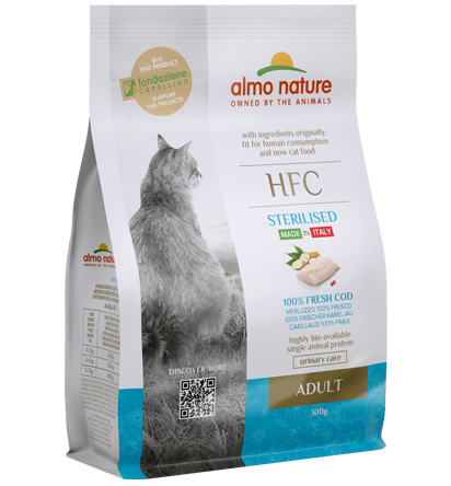 Almo nature gatto HFC Adult Sterilised Merluzzo Fresco 1+ anni Completo
