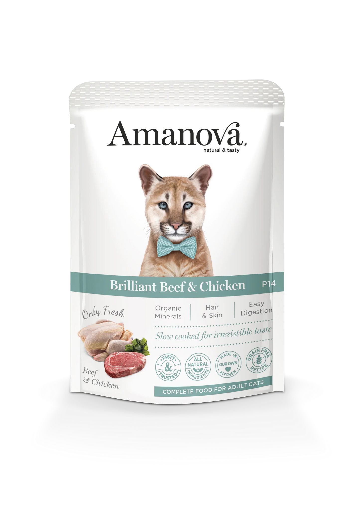 Amanova cat Brilliant Beef & Chicken Vitello e Pollo fresco alimento umido 85 gr