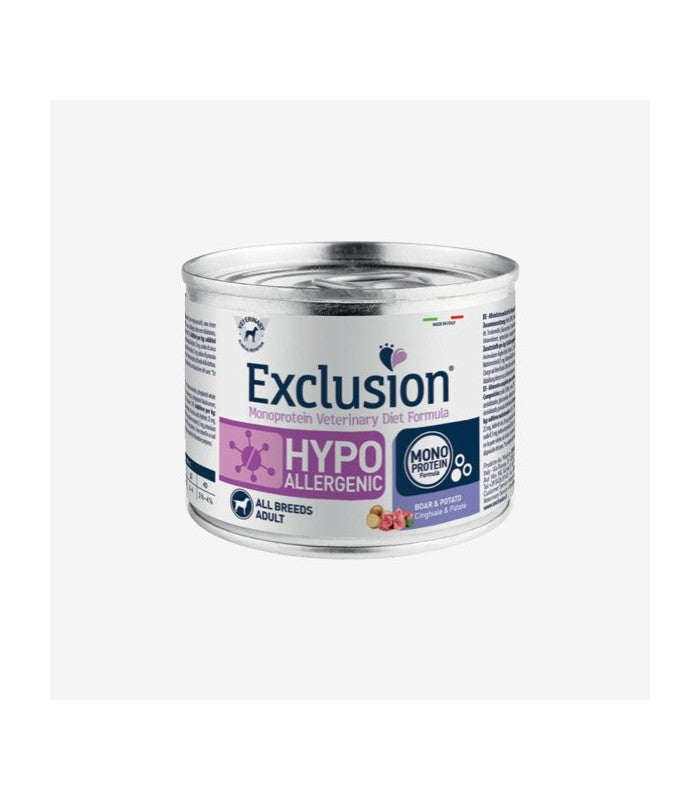 Exclusion cane hypoallergenic cinghiale e patate lattina 200 gr