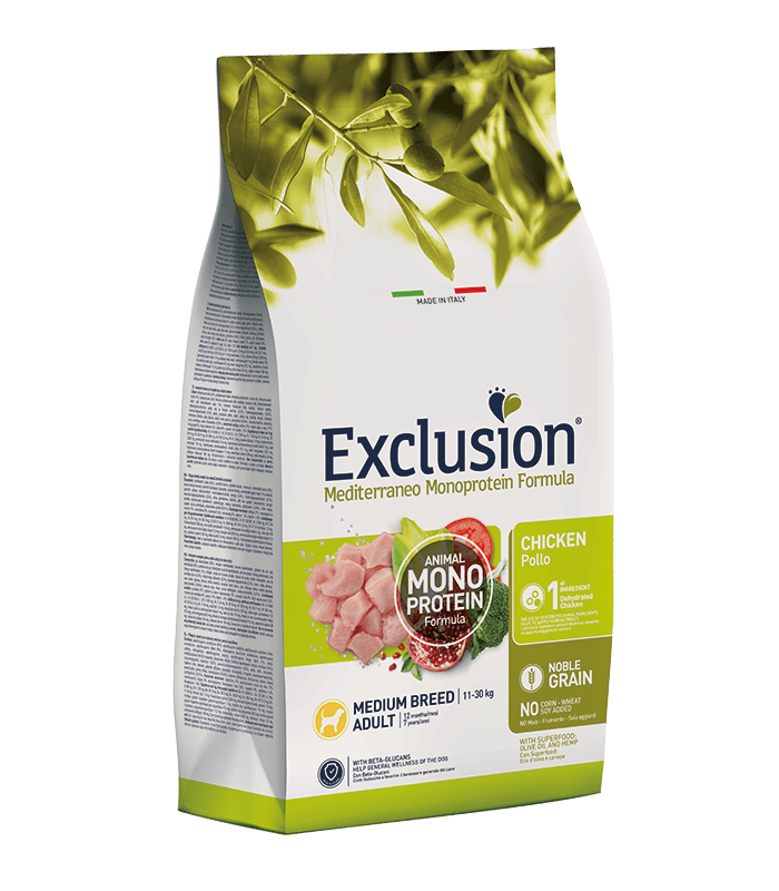 Exclusion mediterraneo cane adult medio pollo 3 kg