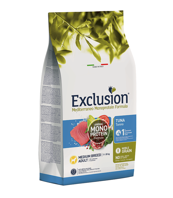 Exclusion mediterraneo cane adult medio tonno 3 kg