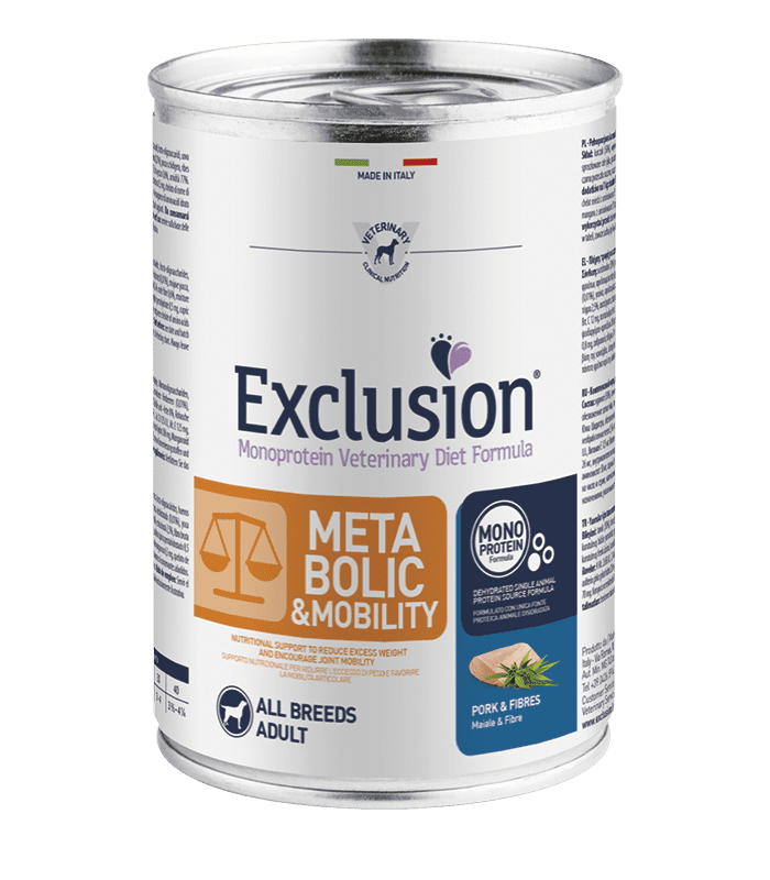 Exclusion Metabolic e Mobility cane umido Maiale e fibre 400 gr