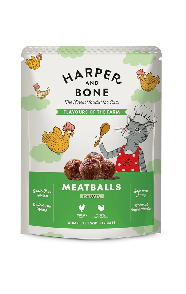 Harper and Bone Pouch Meat Balls Flavours Farm Umido Gatto