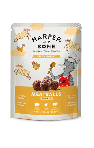 Harper and Bone Pouch Meat Balls Fresh Market Umido Gatto