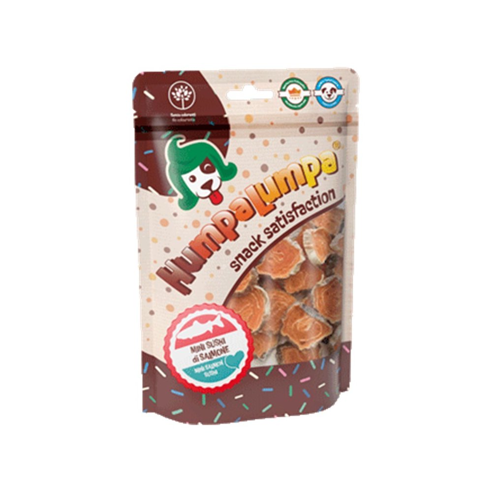 Snack humpa lumpa cane MINI SUSHI DI SALMONE 85 GR