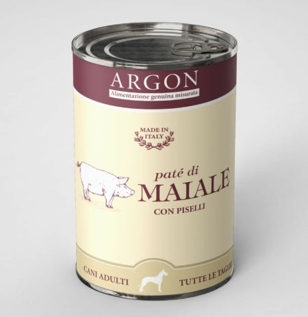 Argon umido cane patè monoproteico con Maiale 400gr