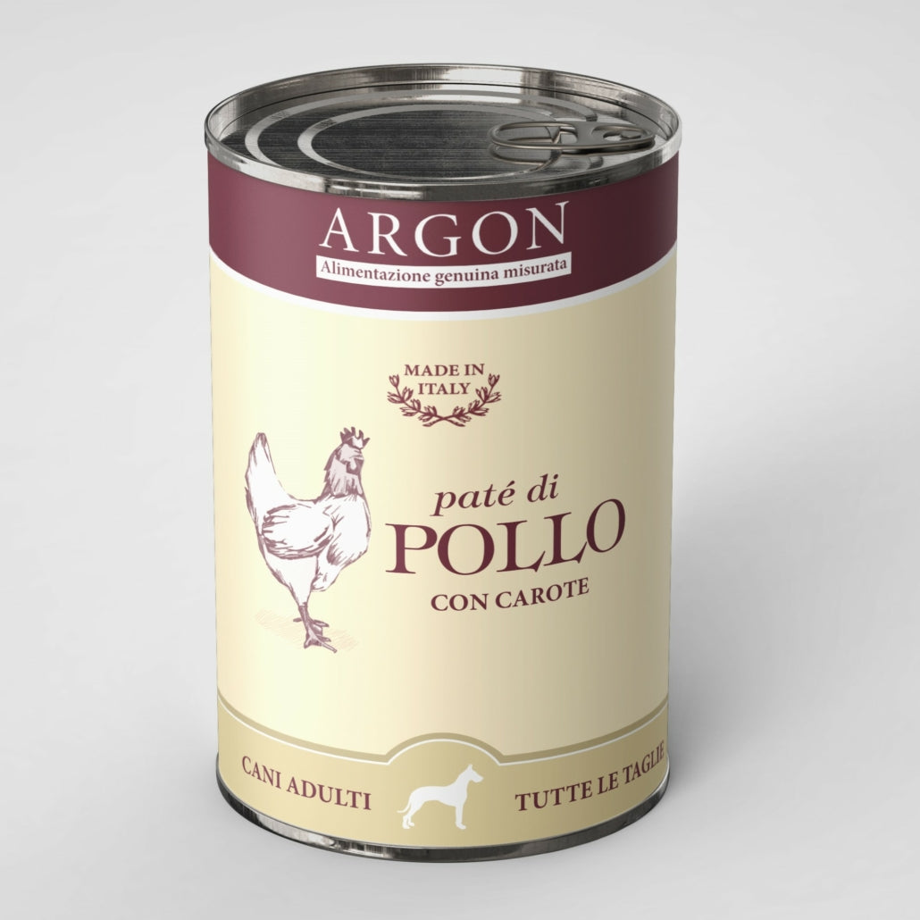 Argon umido cane patè monoproteico con Pollo 400gr