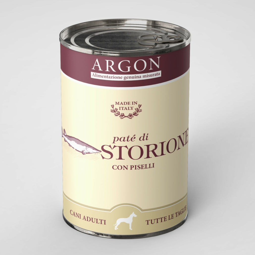 Argon umido cane patè monoproteico con Storione 400gr