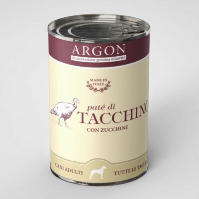 Argon umido cane patè monoproteico con Tacchino 400gr