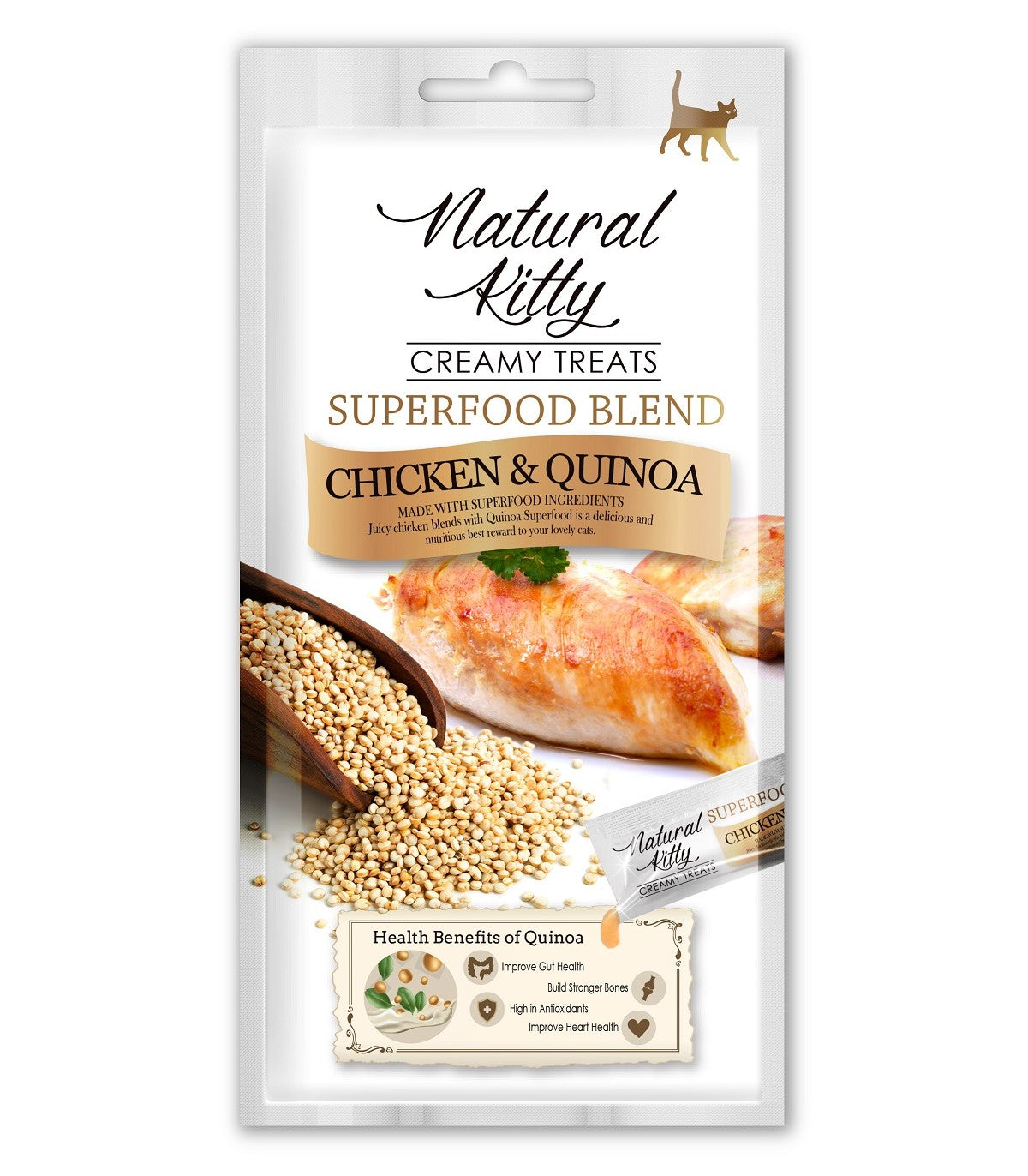 gatto Natural kitty cremosi con pollo e quinoa 4x12 gr