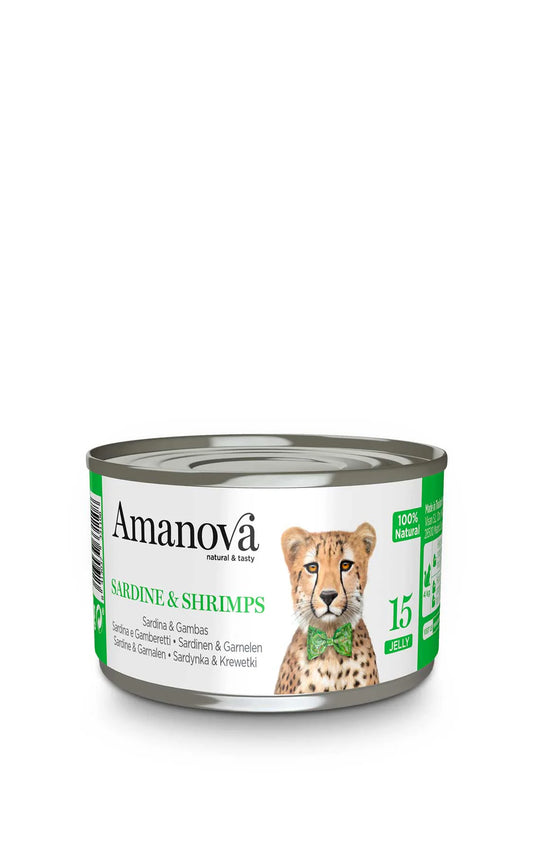 Amanova cat 15 In gelatina Sardine & gamberetti 70g