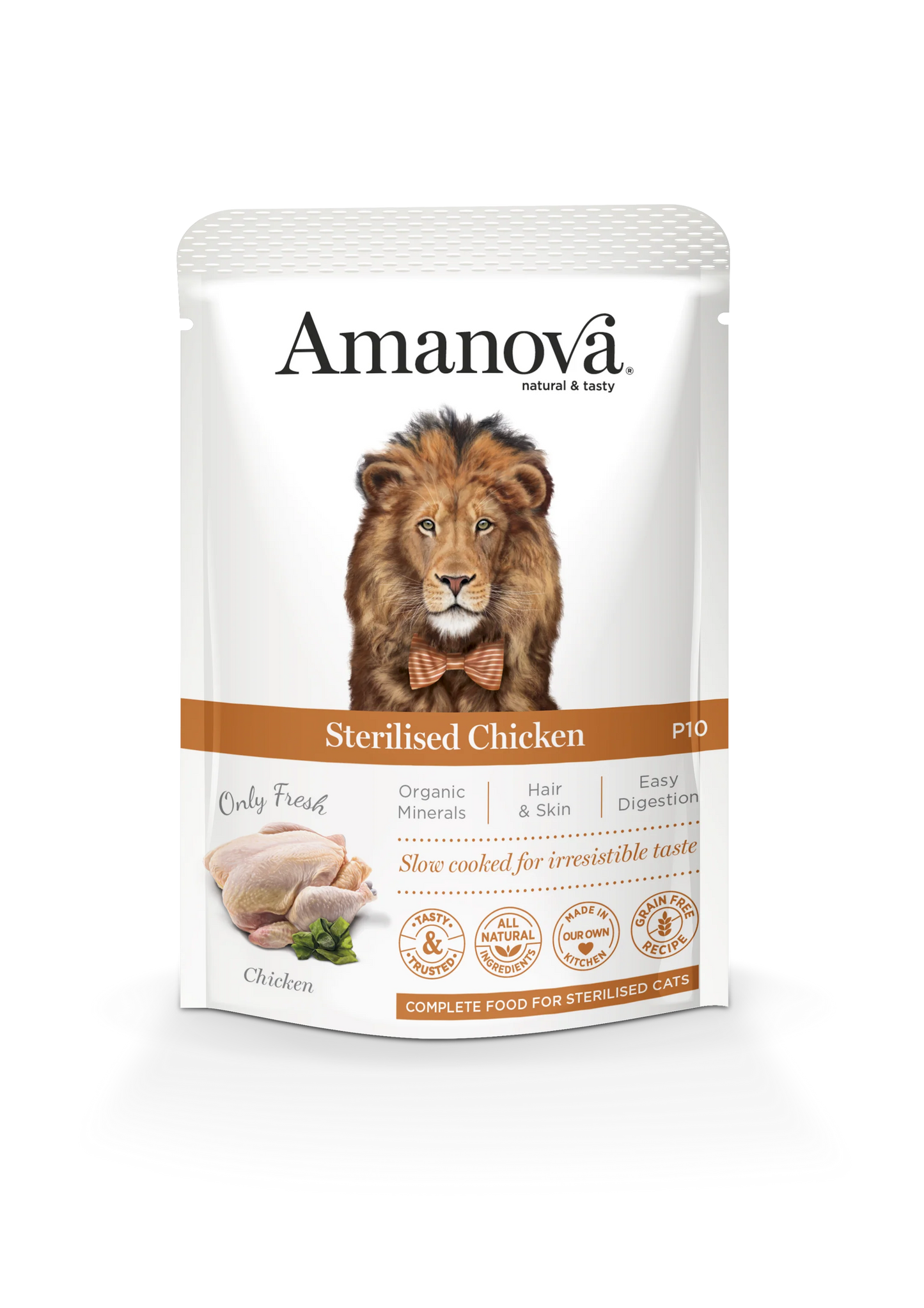 Amanova Sterilised Cat Fresh Chicken Pollo fresco alimento umido 85 gr