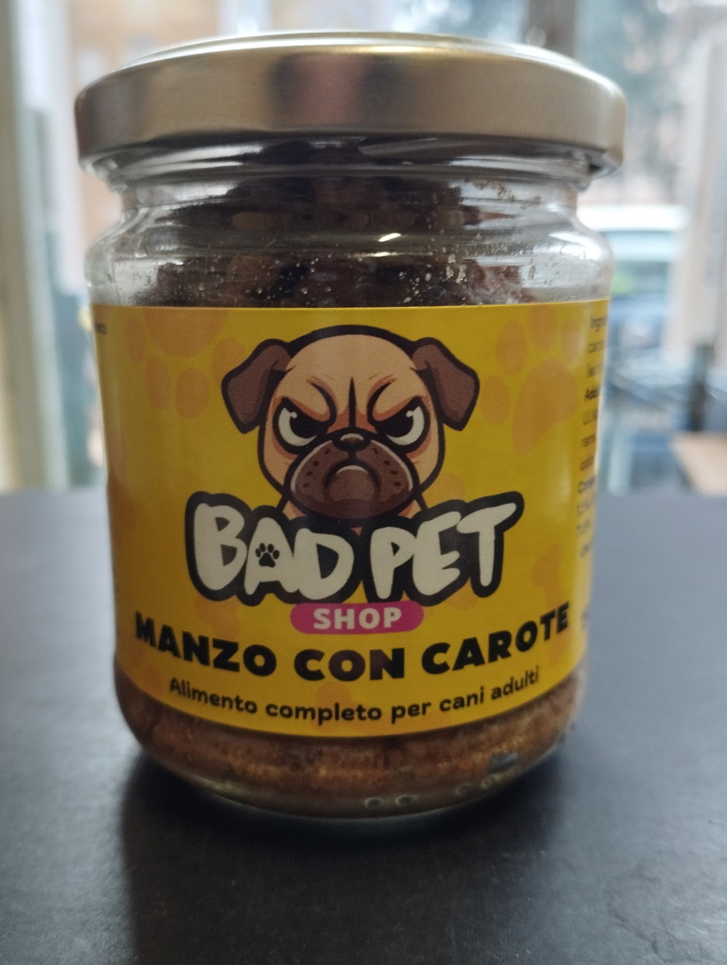 Bad pet Shop umido manzo con carote per cani 150 gr