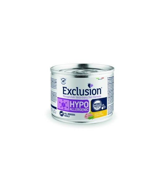 Exclusion hypoallergenic quaglia e piselli 200 gr