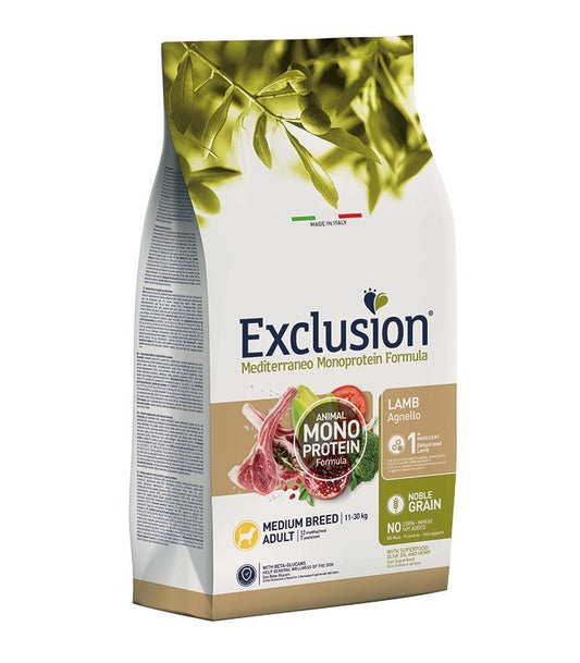 Exclusion mediterraneo cane adult agnello medium 3 kg