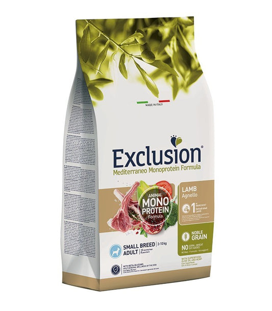 Exclusion mediterraneo cane adult small agnello 2 kg