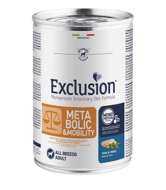 Exclusion Metabolic e Mobility cane umido Maiale e fibre 400 gr