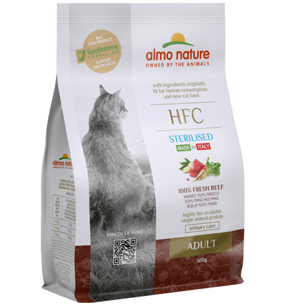 Almo nature gatto HFC Adult Sterilised Manzo Fresco 1+ anni Completo