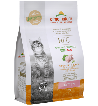 Almo nature gatto HFC Kitten Pollo Fresco 2-12 mesi Completo